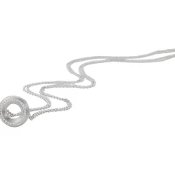 Anhänger Kreis Ø 16,7mm 585 Gold Weißgold mattiert 30 Diamanten 0,195 Ct. W-SI