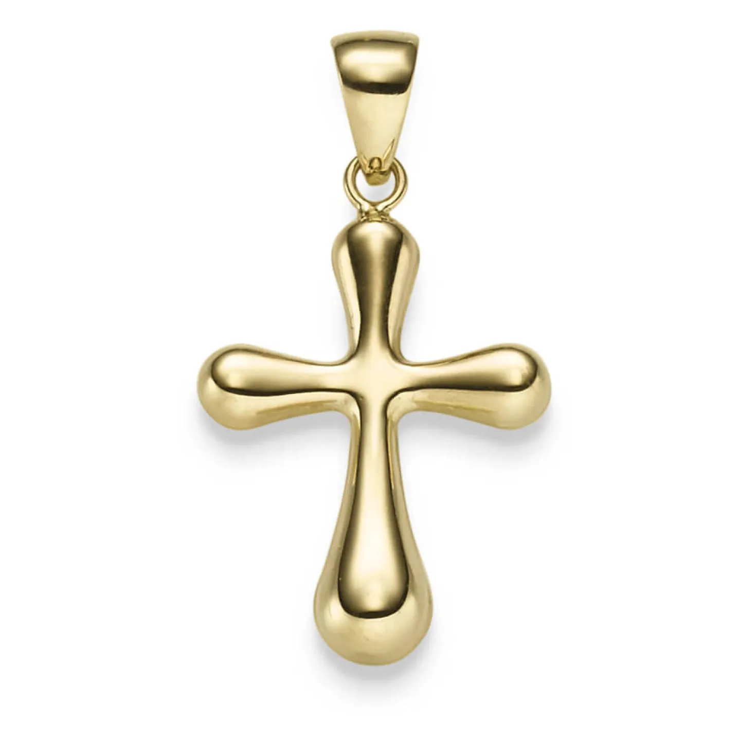 Anhänger Kreuz abgerundet 31,5x17mm aus 585 Gold Gelbgold glänzend