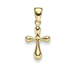 Anhänger Kreuz abgerundet 23,5x12mm aus 585 Gold Gelbgold glänzend