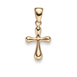 Anhänger Kreuz abgerundet 23,5x12mm aus 750 Gold Rotgold glänzend