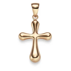 Anhänger Kreuz abgerundet 31,5x17mm aus 585 Gold Rotgold glänzend