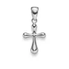 Anhänger Kreuz abgerundet 23,5x12mm aus 585 Gold Weißgold glänzend