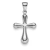 Anhänger Kreuz abgerundet 31,5x17mm aus 585 Gold Weißgold glänzend