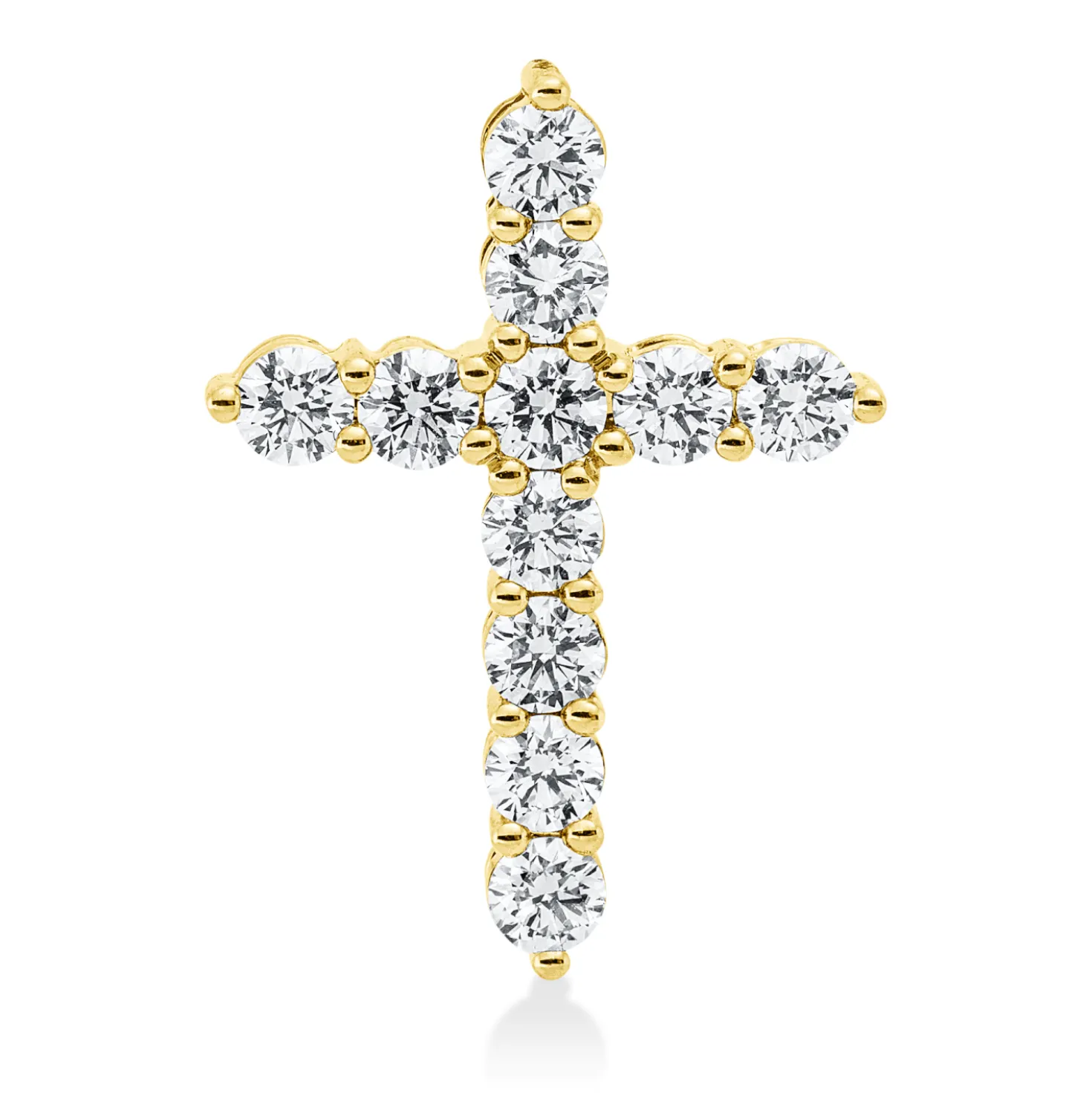 Anhänger Kreuz aus 750 Gelbgold 11 Brillanten 0,97ct TTLB-SI 21,7x16,1mm