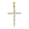 Anhänger Kreuz aus 750 Gelbgold 15 Brillanten 0,4ct TW-SI 24,5x13,7mm mit Öse
