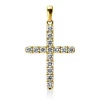 Anhänger Kreuz aus 750 Gelbgold 15 Brillanten 0,98ct TW-VSI/SI 32,3x19,6mm