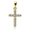 Anhänger Kreuz aus 750 Gelbgold 11 Brillanten 0,5ct TW-VSI/SI 24,8x13,1mm mit Öse