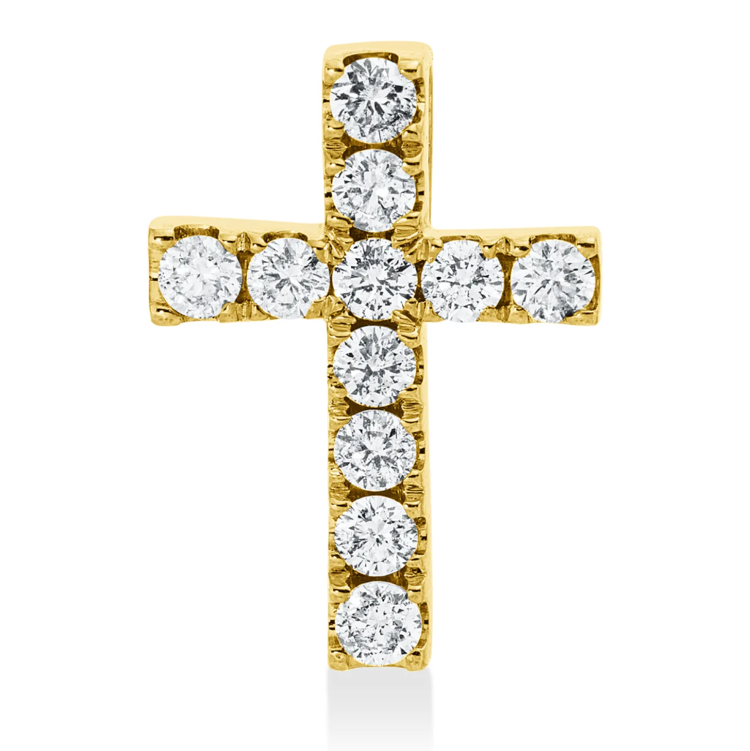 Anhänger Kreuz aus 585 Gelbgold 11 Brillanten 0,47ct W-PI 16,5x11,8mm