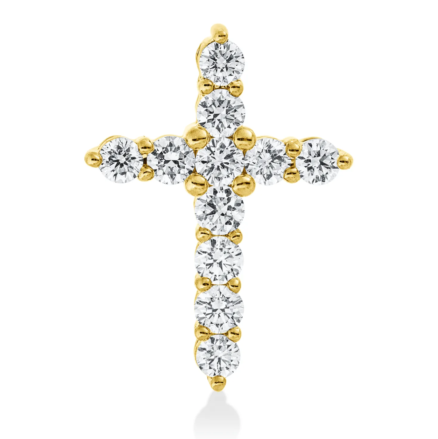 Anhänger Kreuz aus 585 Gelbgold 11 Brillanten 0,52ct W-SI/PI 17,5x12,8mm