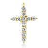 Anhänger Kreuz aus 585 Gelbgold 11 Brillanten 0,16ct W-SI/PI 13x8,5mm