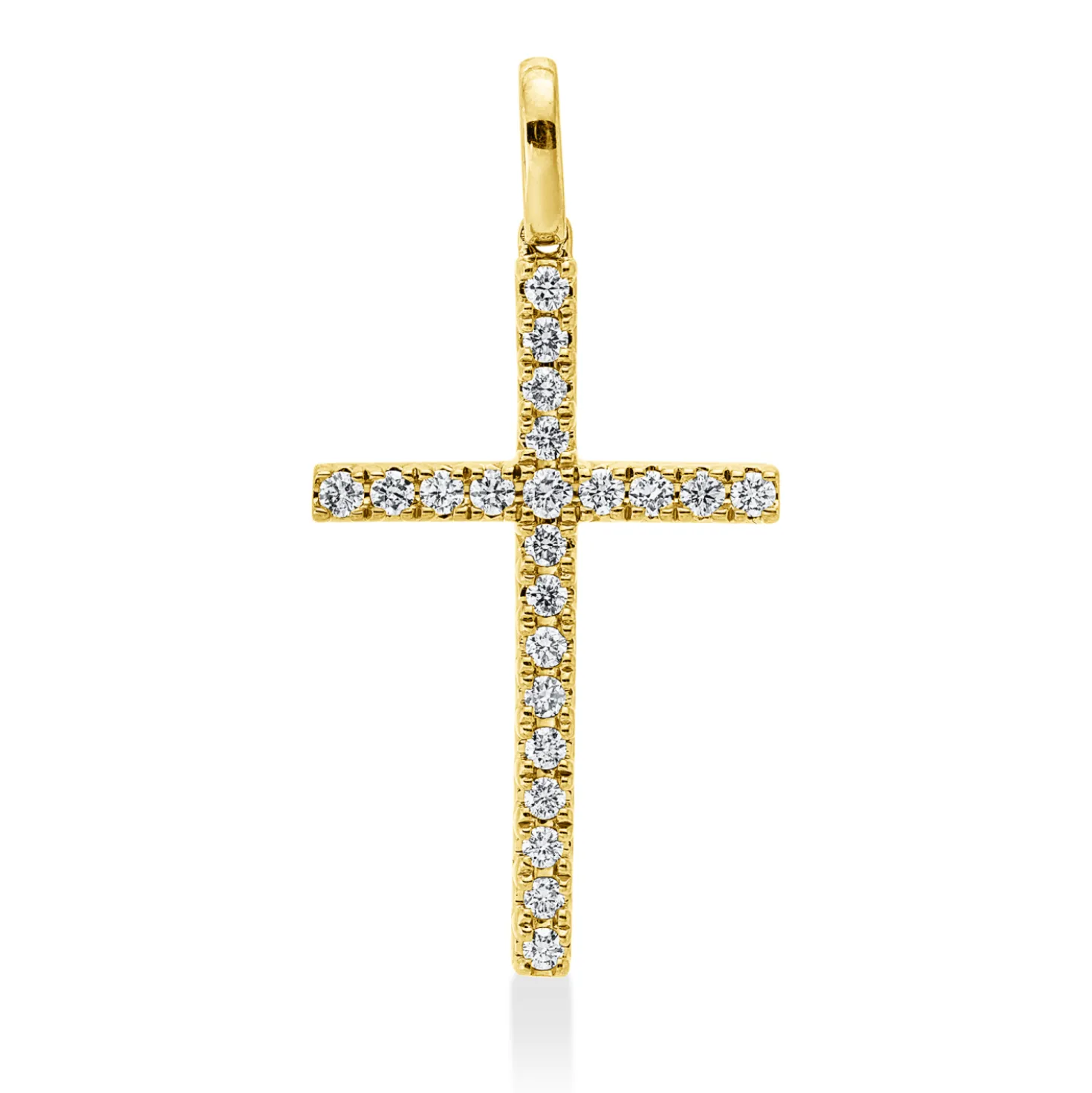 Anhänger Kreuz aus 585 Gelbgold 22 Brillanten 0,33ct W-SI/PI 32x16,2mm