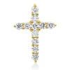 Anhänger Kreuz aus 585 Gelbgold 11 Brillanten 0,26ct W-SI/PI 13,8x10mm