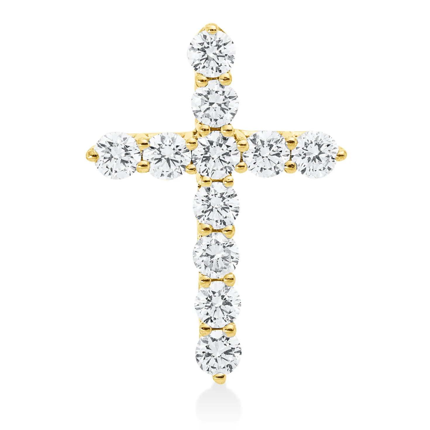 Anhänger Kreuz aus 750 Gelbgold 11 Brillanten 0,83ct W-SI 19,9x14,2mm