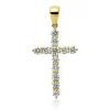 Anhänger Kreuz aus 750 Gelbgold 12 Diamanten 0,79ct TW-SI 29,5x14,6mm mit Öse