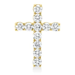 Anhänger Kreuz aus 750 Gold Gelbgold 11 Brillanten 1ct TW-SI 20,5x14,8mm