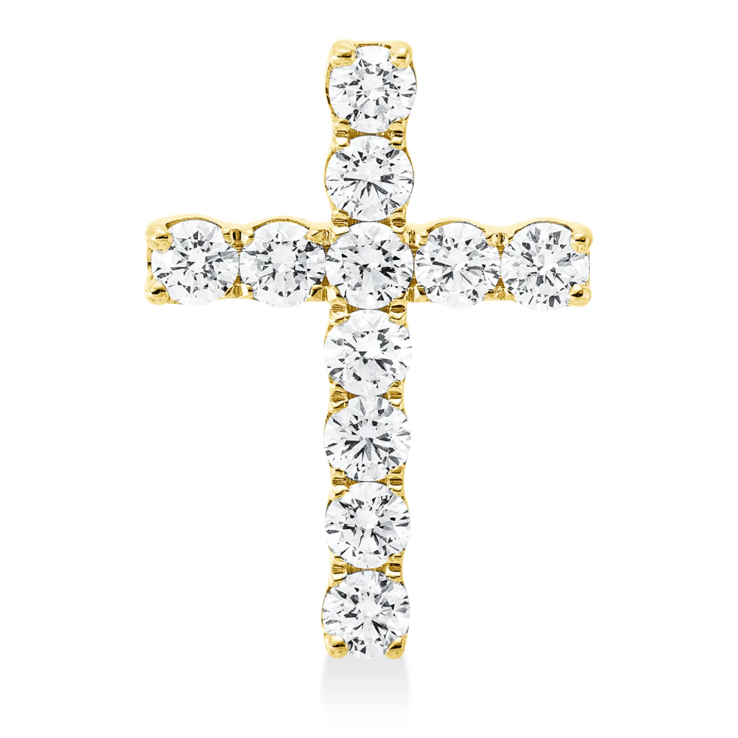 Anhänger Kreuz aus 750 Gold Gelbgold 11 Brillanten 1ct TW-SI 20,5x14,8mm