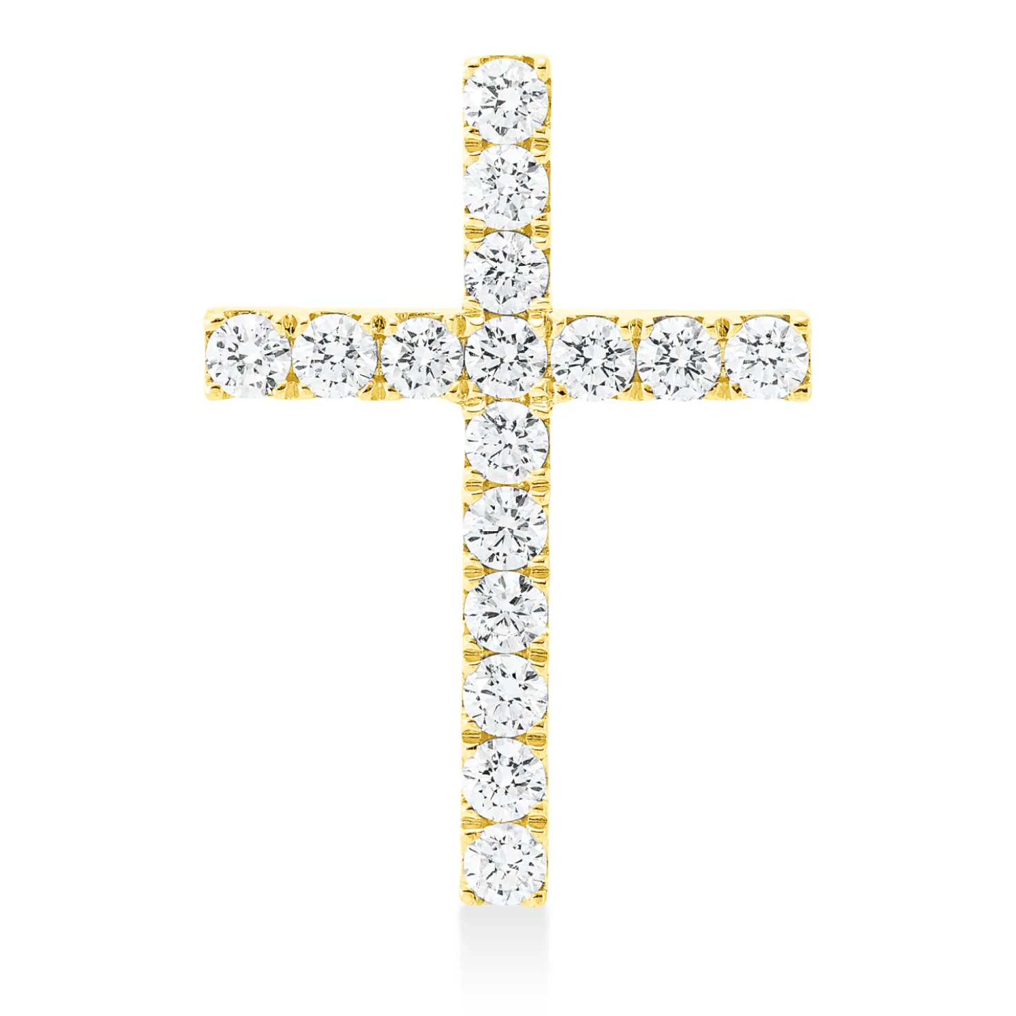 Anhänger Kreuz aus 750 Gold Gelbgold 16 Brillanten 1,18ct TW-SI 27x19mm