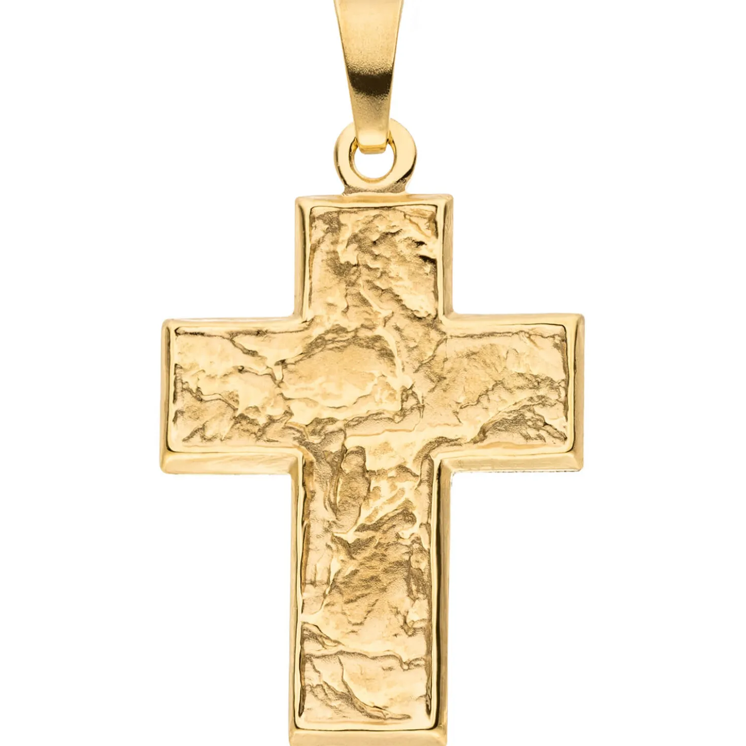 Anhänger Kreuz aus 333 Gold Gelbgold mattiert mit Struktur 23x15,1mm Goldkreuz