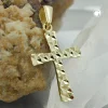 Anhänger Kreuz aus 375 Gold Gelbgold 15x11mm diamantiert Goldschmuck
