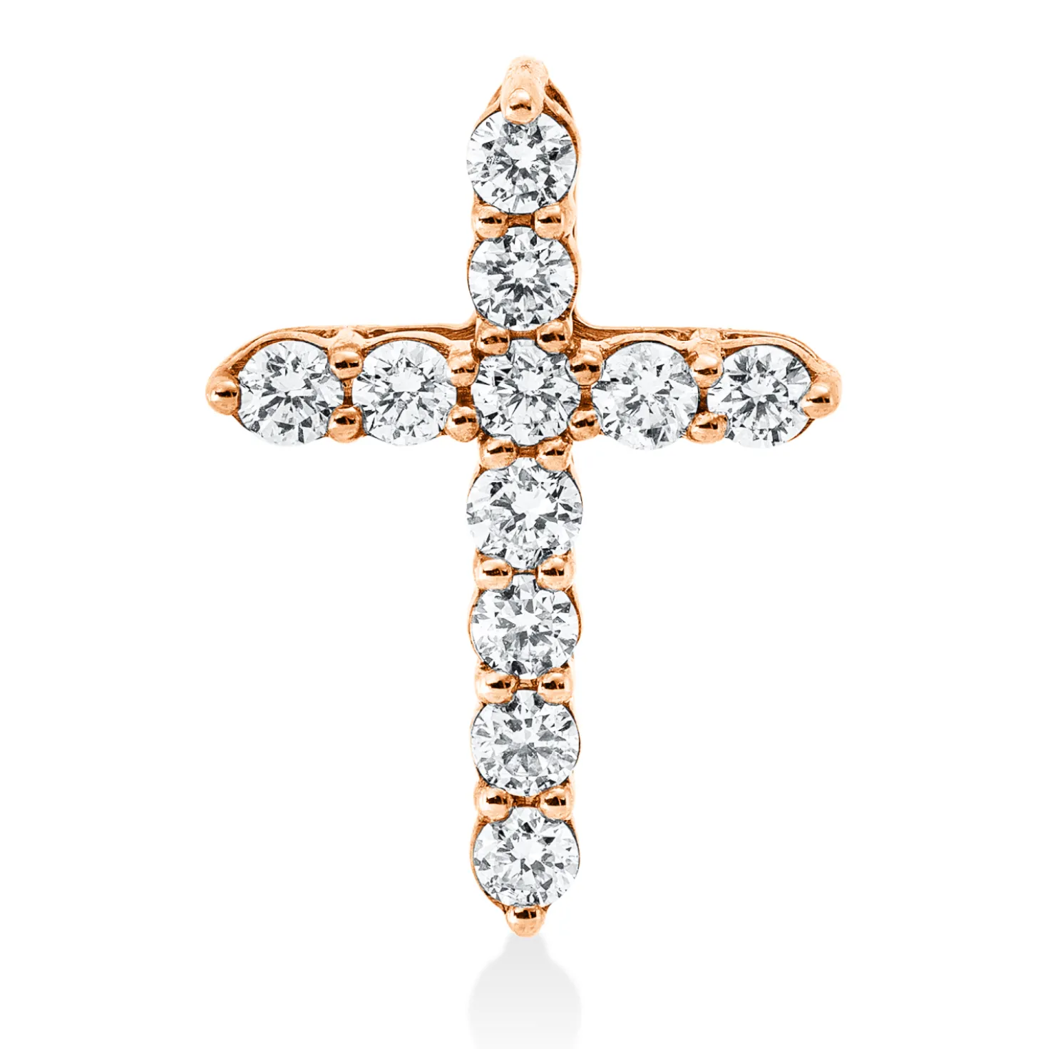 Anhänger Kreuz aus 750 Gold Rotgold 11 Brillanten 0,31ct TW-SI 15,4x11,1mm