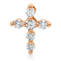 Anhänger Kreuz aus 585 Gold Rotgold 6 Brillanten 0,33ct W-SI/PI 13x10,4mm