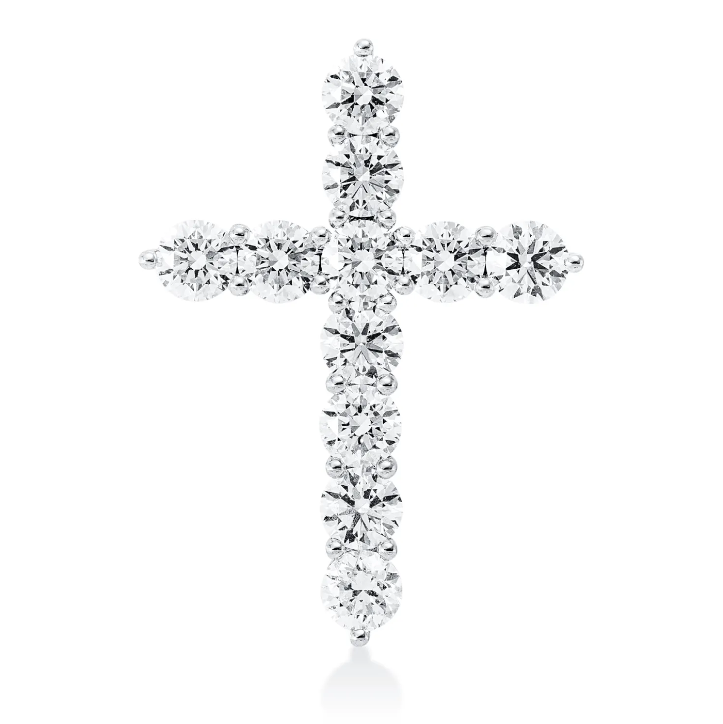 Anhänger Kreuz aus 750 Gold Weißgold 11 Brillanten 2,98ct TW-SI 30x22mm