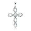 Anhänger Kreuz aus 750 Gold Weißgold 49 Diamanten 0,48ct TW-SI 28x16mm