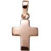 Anhänger Kreuz aus 925 Silber rotvergoldet glänzend schlicht 13,2x8,6mm