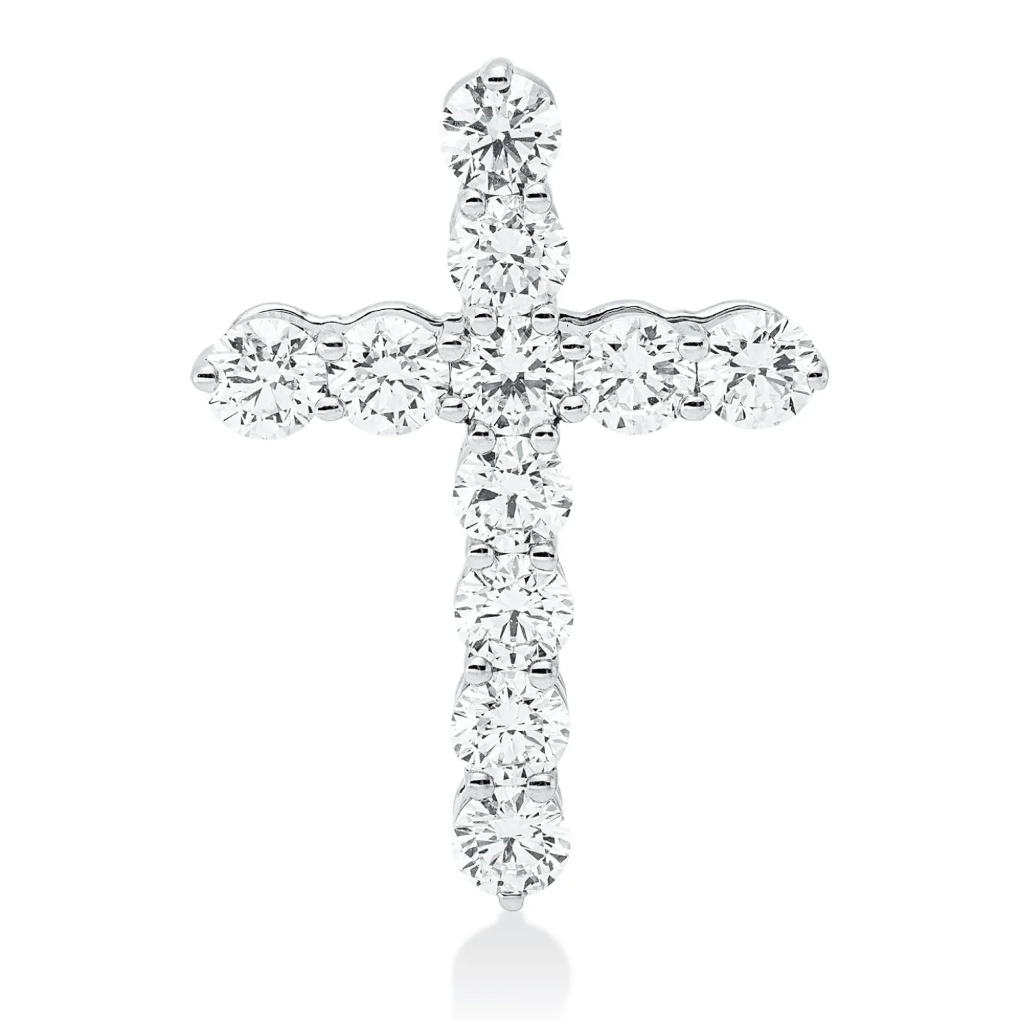 Anhänger Kreuz aus 750 Weißgold 11 Brillanten 3,67ct F-VSI/SI 31,5x22,7mm