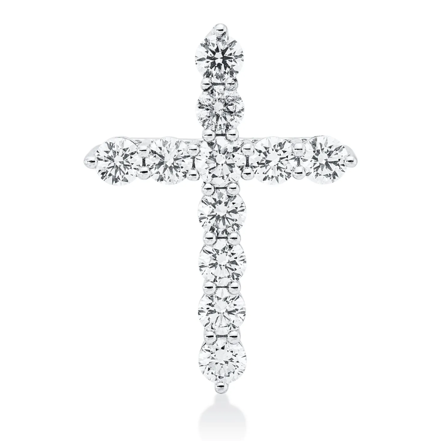 Anhänger Kreuz aus 750 Weißgold 11 Brillanten 1,58ct TW-SI 26x18,8mm