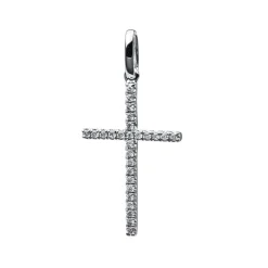 Anhänger Kreuz aus 750 Weißgold 27 Brillanten 0,06ct TW-VSI/SI 15,9x10,8mm