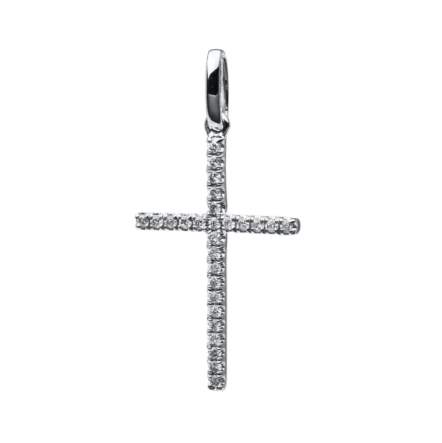Anhänger Kreuz aus 750 Weißgold 27 Brillanten 0,06ct TW-VSI/SI 15,9x10,8mm