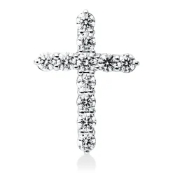 Anhänger Kreuz aus 750 Weißgold 11 Brillanten 1,25ct TW-VSI/SI 23,6x17,2mm