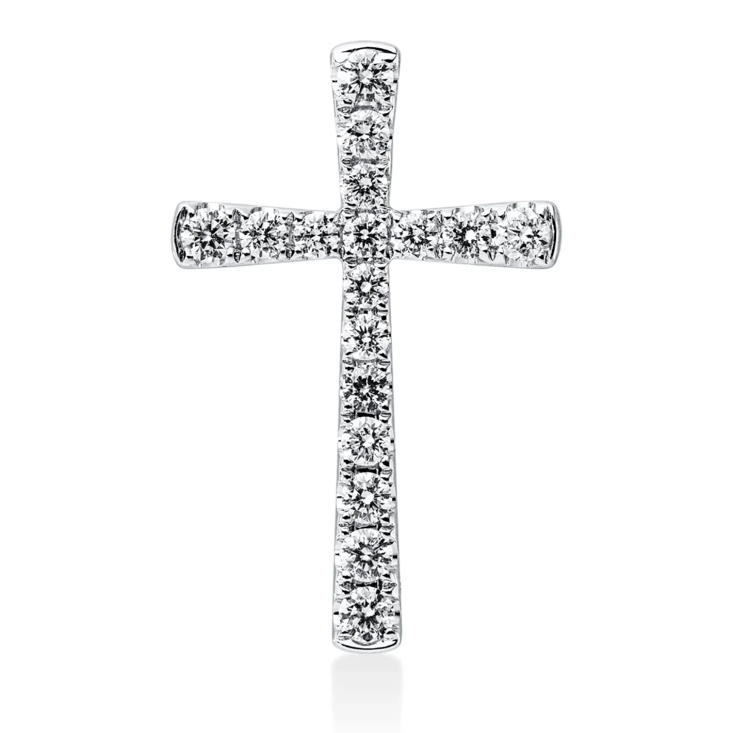Anhänger Kreuz aus 750 Weißgold 17 Brillanten 0,55ct TW-VSI/SI 25,1x16mm
