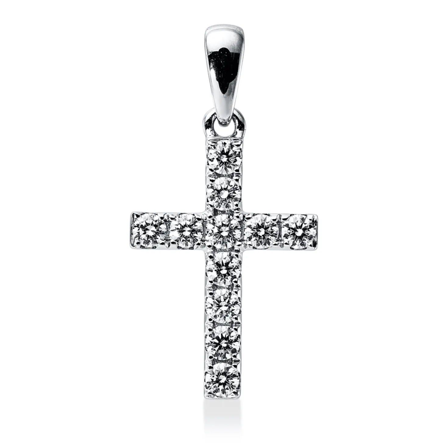 Anhänger Kreuz aus 750 Weißgold 11 Brillanten 0,48ct TW-VSI/SI 24,2x12,7mm