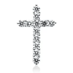Anhänger Kreuz aus 750 Weißgold 12 Brillanten 0,59ct TW-VSI/SI 19,4x12,5mm