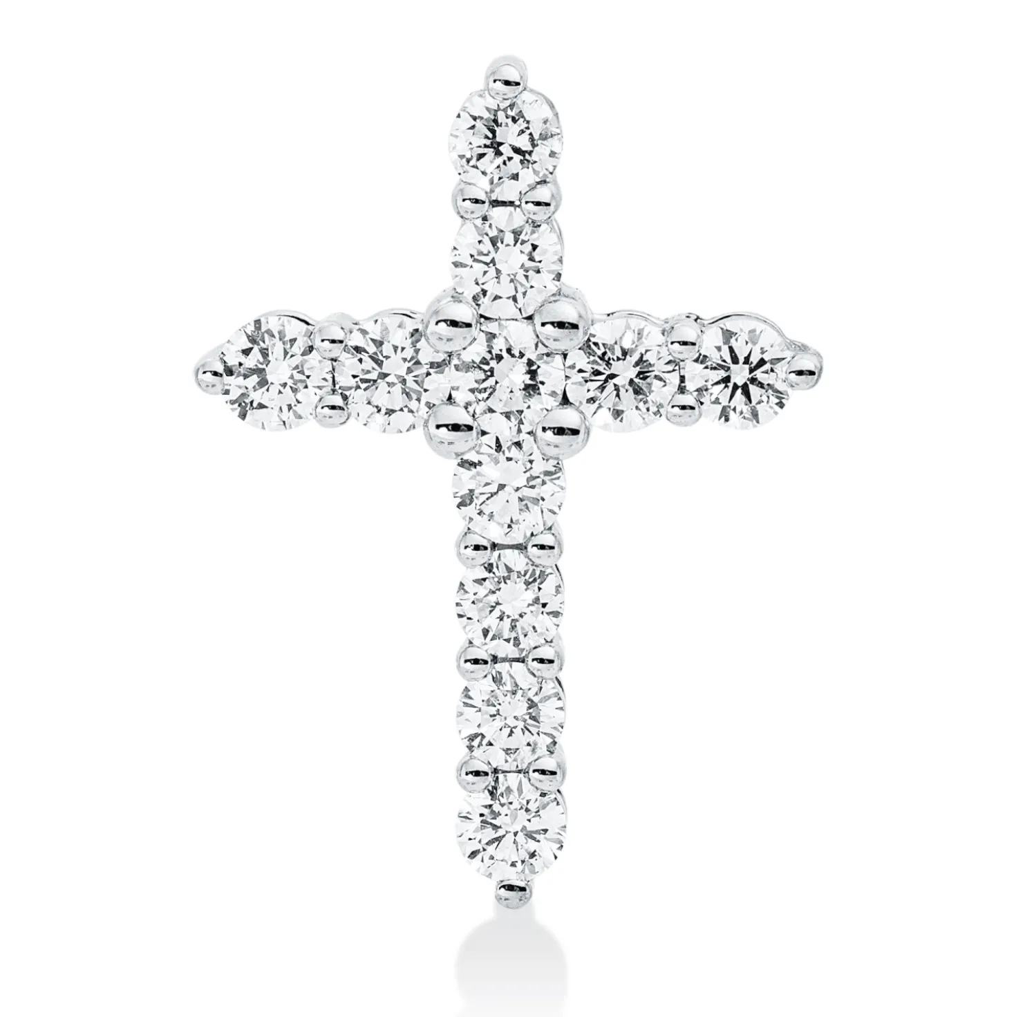 Anhänger Kreuz aus 585 Weißgold 11 Brillanten 0,54ct W-SI/PI 17,5x12,8mm