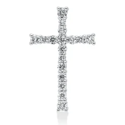 Anhänger Kreuz aus 585 Weißgold 17 Brillanten 0,78ct W-SI/PI 26,2x16,4mm