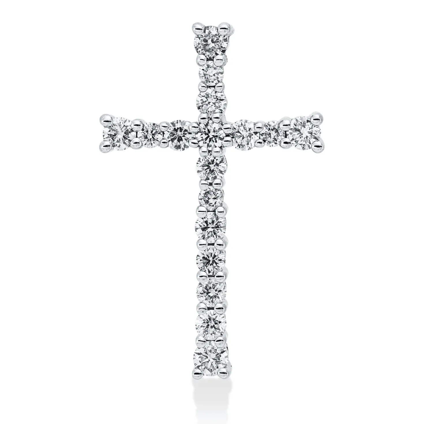 Anhänger Kreuz aus 585 Weißgold 17 Brillanten 0,78ct W-SI/PI 26,2x16,4mm