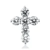 Anhänger Kreuz aus 750 Weißgold 6 Brillanten 0,62ct W-SI 12,8x9,9mm