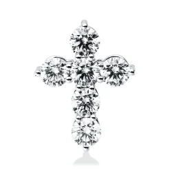 Anhänger Kreuz aus 750 Weißgold 6 Brillanten 0,62ct W-SI 12,8x9,9mm