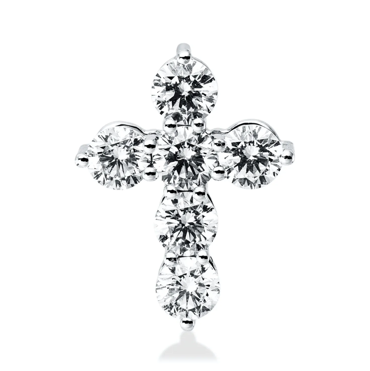 Anhänger Kreuz aus 750 Weißgold 6 Brillanten 0,62ct W-SI 12,8x9,9mm