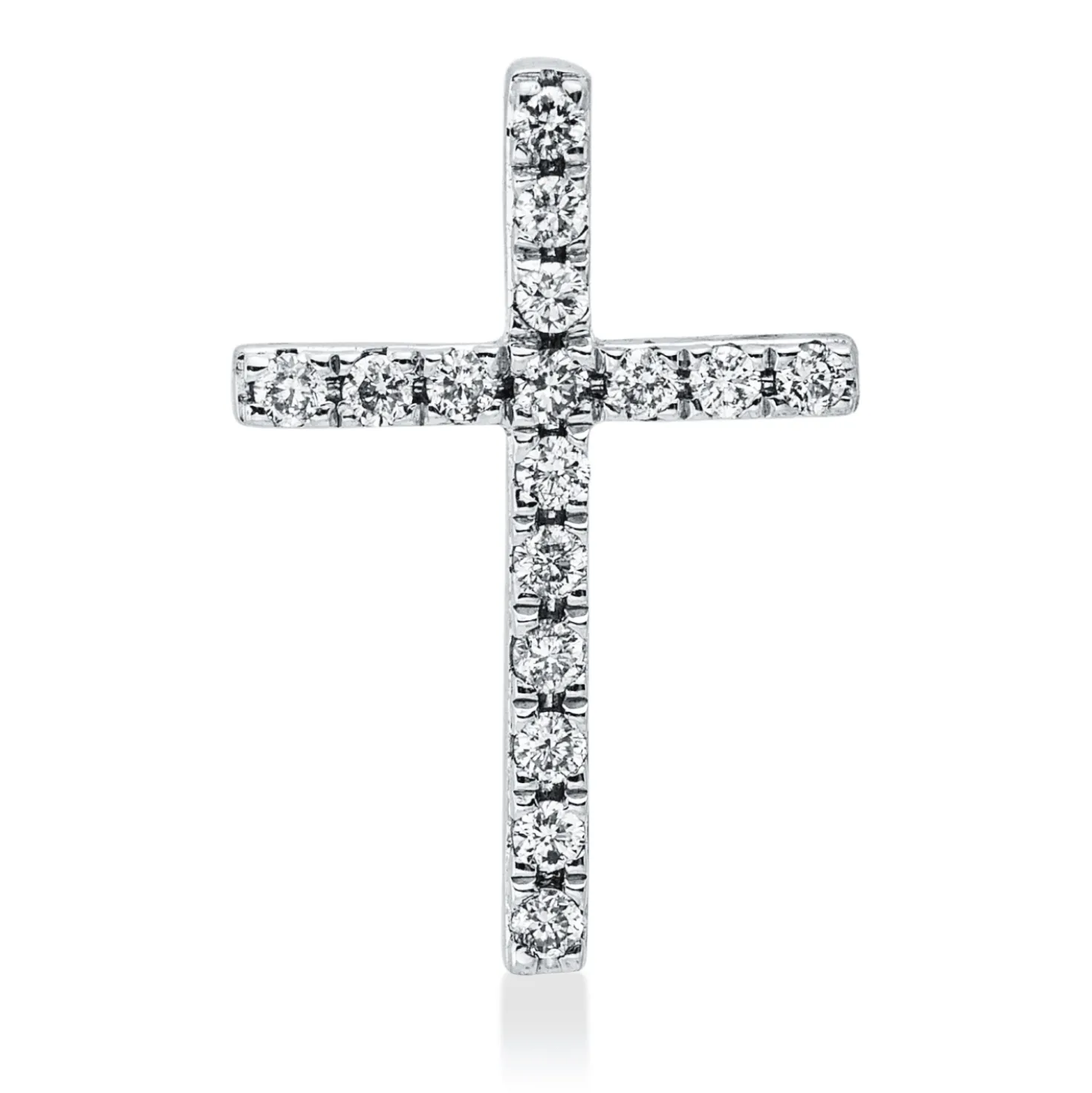Anhänger Kreuz aus 585 Weißgold 16 Brillanten 0,1ct W-SI 14,3x9,7mm