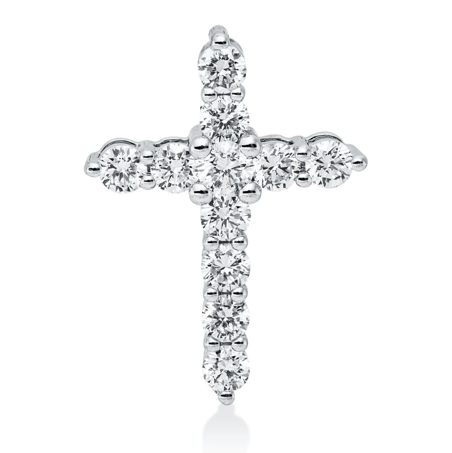 Anhänger Kreuz aus 585 Weißgold 11 Diamanten 0,34ct W-SI/PI 14,8x11mm