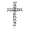 Anhänger Kreuz aus 750 Weißgold 12 Diamanten Prinzess-Schliff 1,31ct braun