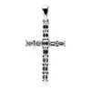 Anhänger Kreuz aus 750 Weißgold 11 Diamanten Smaragd-Schliff 0,95ct TW-VSI/SI