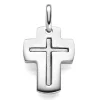 Anhänger Kreuz im Kreuz breite Flügel 21x12mm 585 Gold Weißgold matt/glänzend
