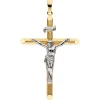 Anhänger Kreuz mit Jesus 333 Gelbgold bicolor teilmattiert 38x25mm Korpus INRI