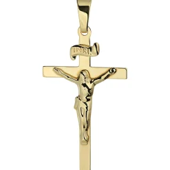 Anhänger Kreuz mit Jesus 333 Gold Gelbgold 26x15mm Goldkreuz Korpus INRI