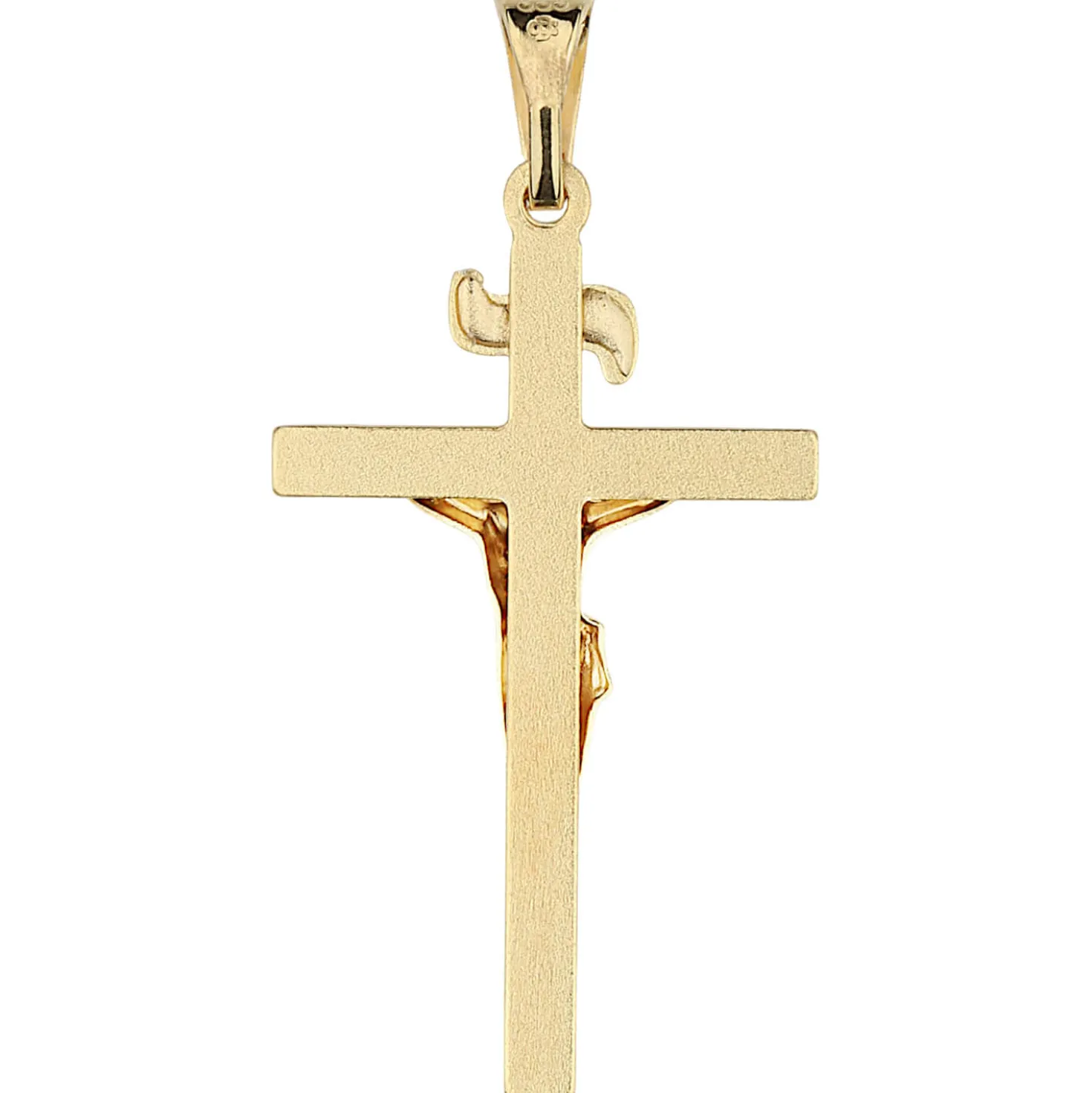 Anhänger Kreuz mit Jesus 333 Gold Gelbgold 26x15mm Goldkreuz Korpus INRI